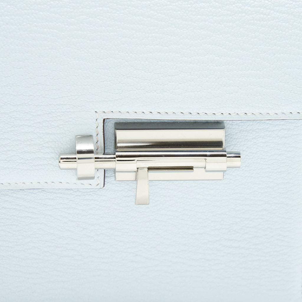 Hermes Mini Verrou Bag Chèvre Mysore T0 Bleu Brume SHW