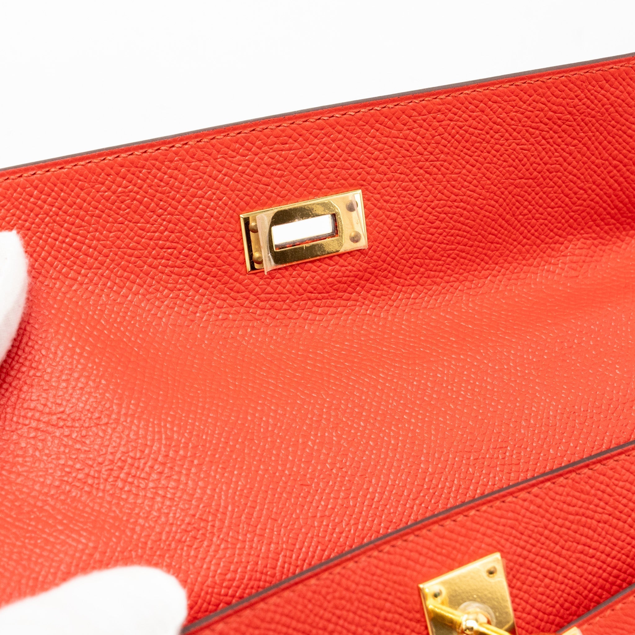 HERMES KELLY POCHETTE EPSOM Q5 ROUGE CASAQUE GHW