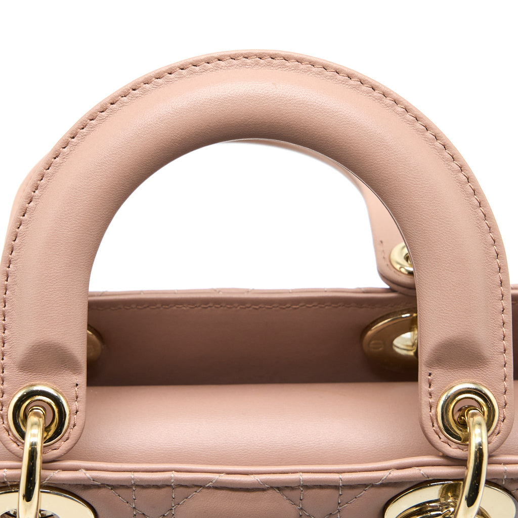 DIOR SMALL LADY DIOR MY ABCDIOR BAG LAMBSKIN PINK LGHW