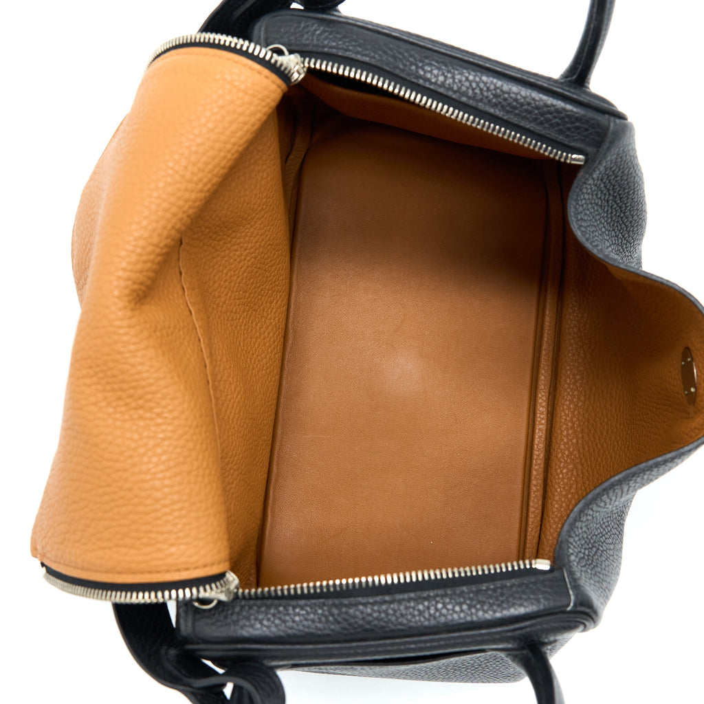 Hermes Lindy 30 Clemence Black/Toffee SHW