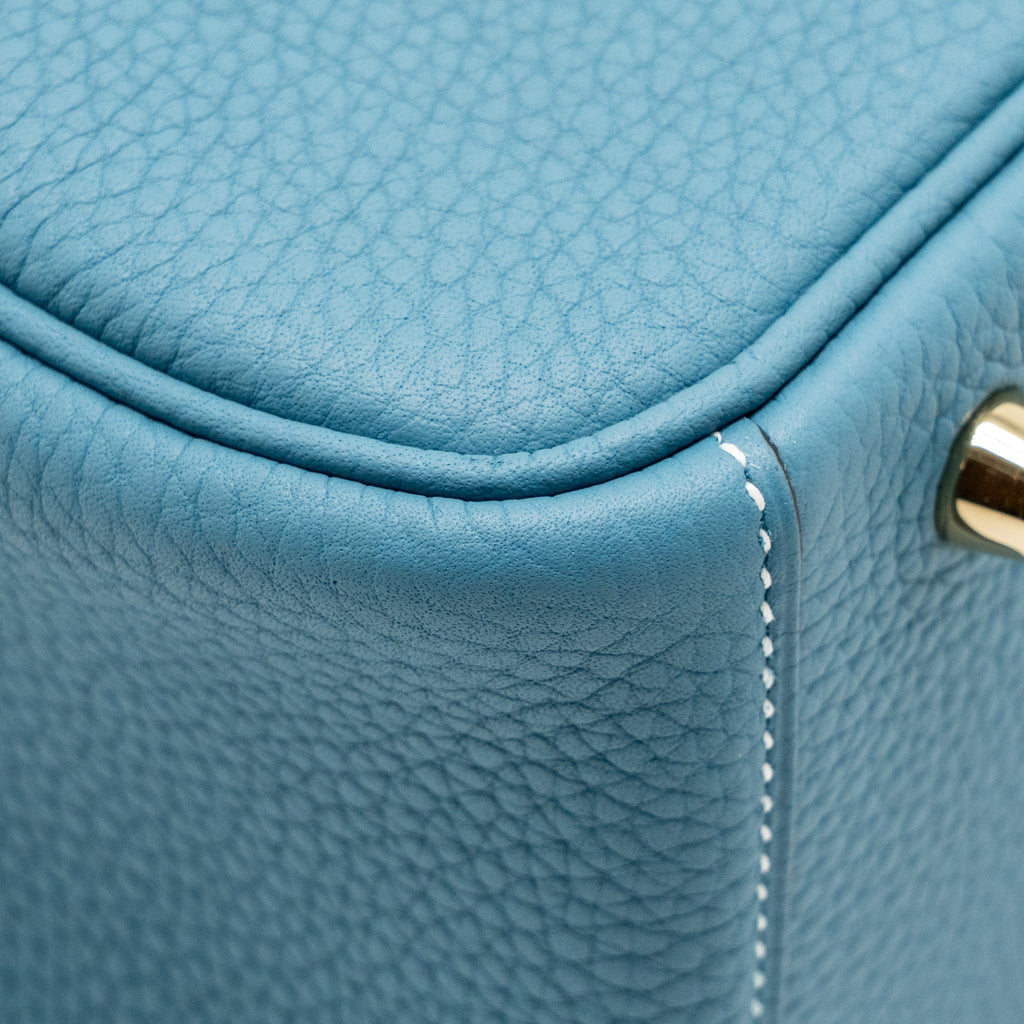 HERMES LINDY 26 CLEMENCE NEW BLUE JEAN GHW