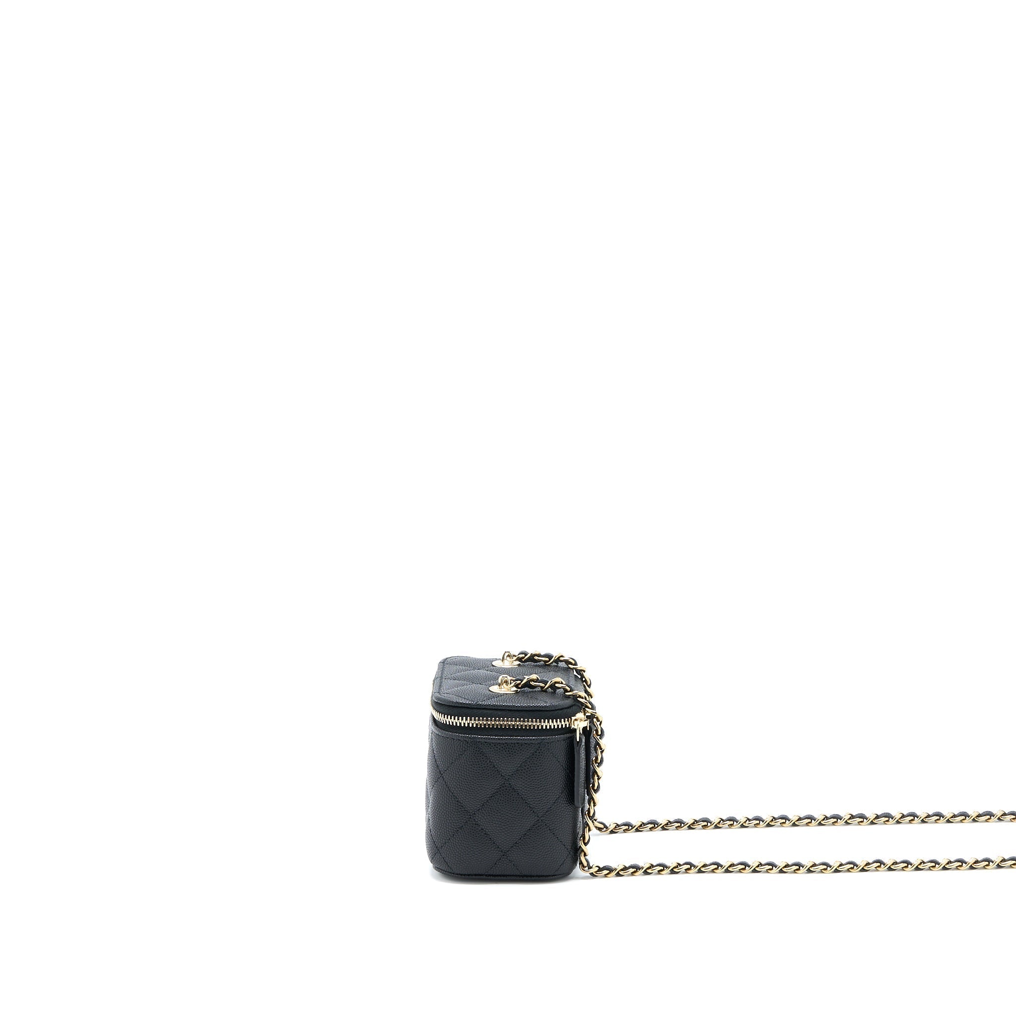 CHANEL MINI VANITY WITH CHAIN CAVIAR BLACK LGHW