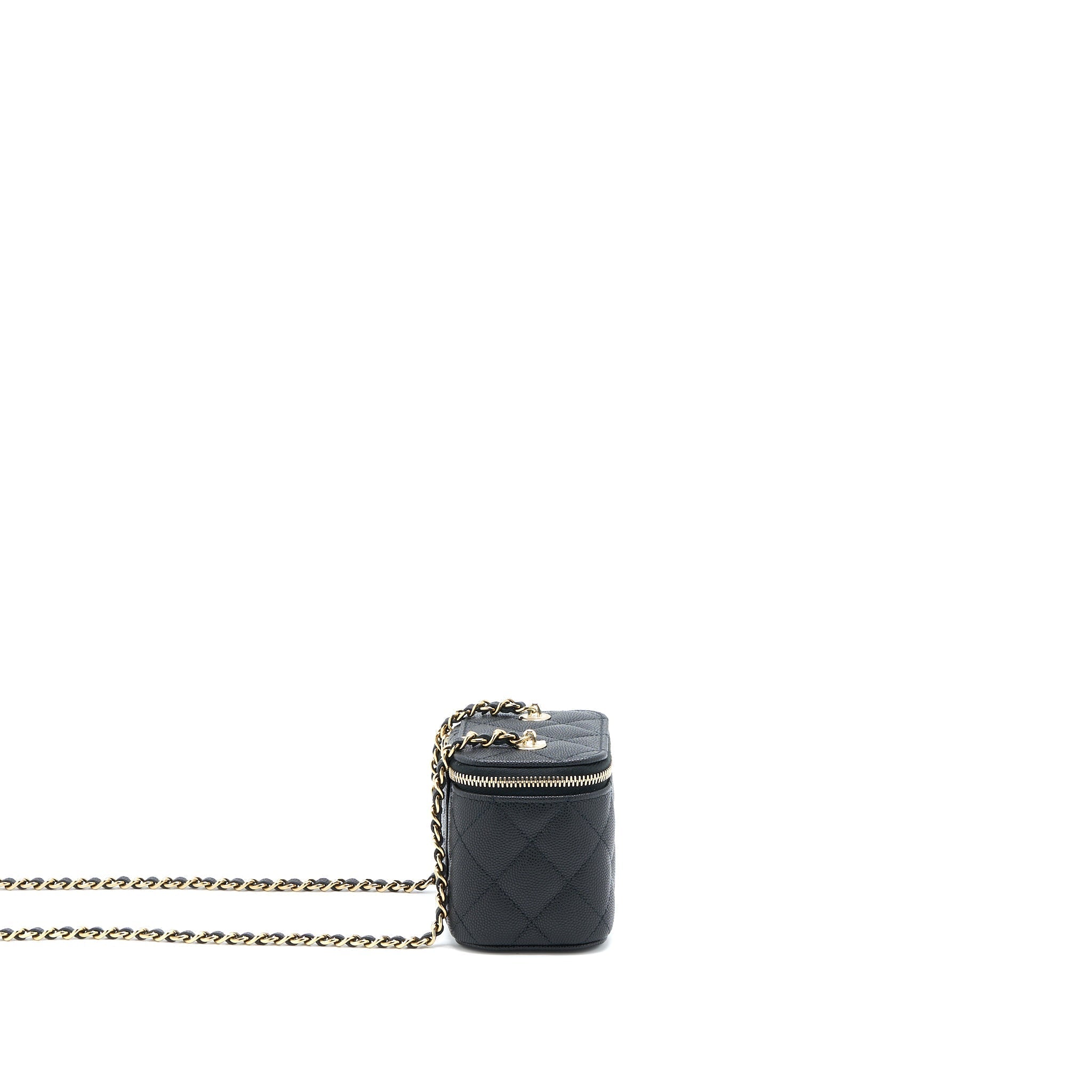 CHANEL MINI VANITY WITH CHAIN CAVIAR BLACK LGHW