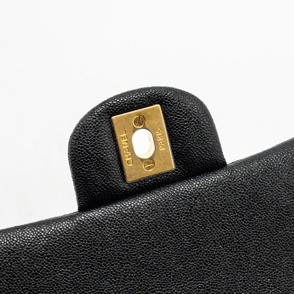 CHANEL TOP HANDLE MINI RECTANGULAR FLAP BAG CAVIAR BLACK GHW