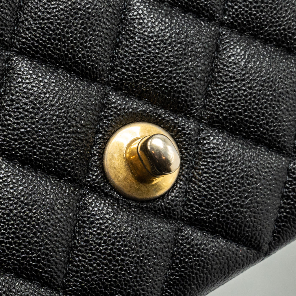 CHANEL TOP HANDLE MINI RECTANGULAR FLAP BAG CAVIAR BLACK GHW