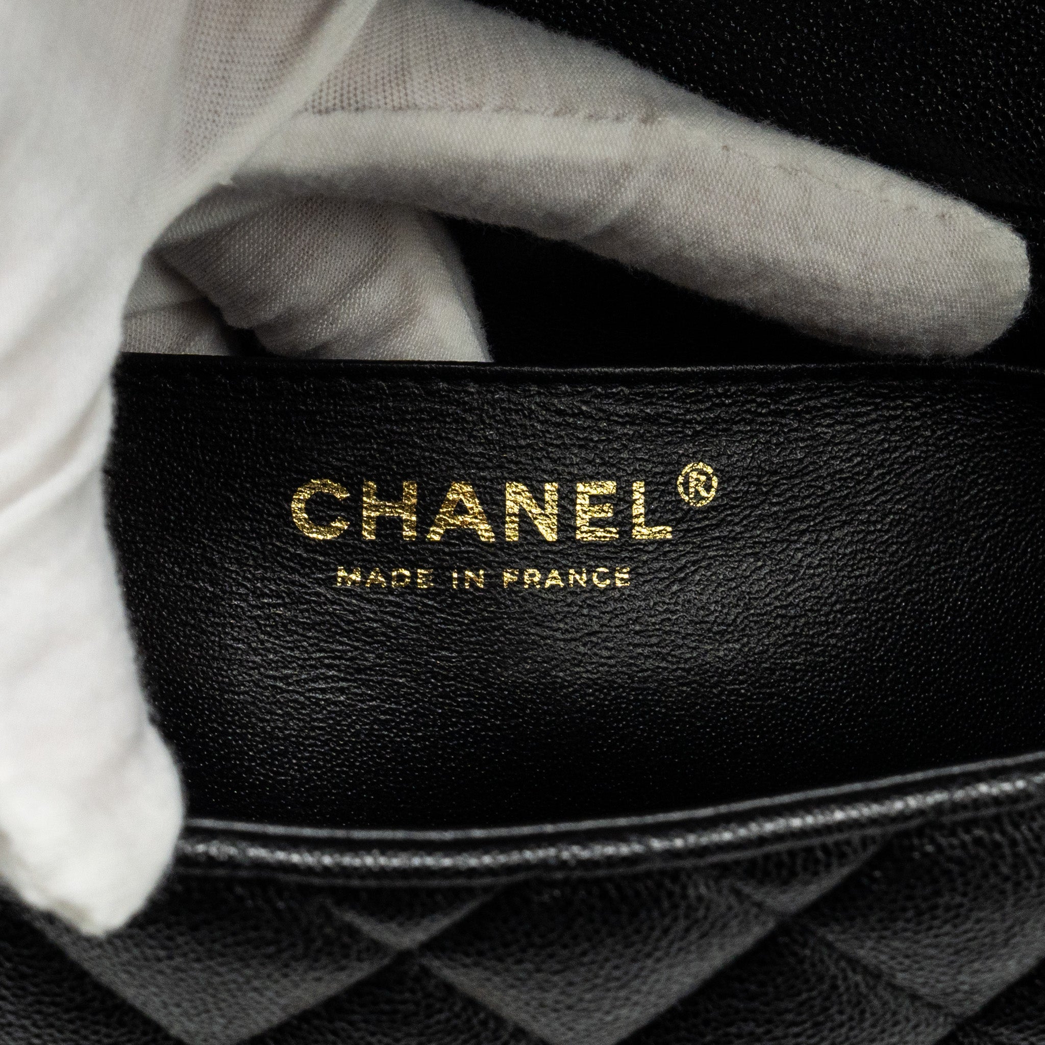 CHANEL TOP HANDLE MINI RECTANGULAR FLAP BAG CAVIAR BLACK GHW