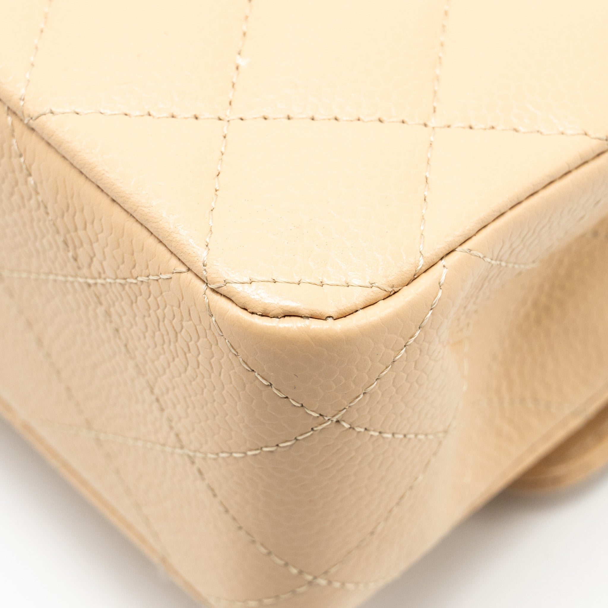 CHANEL MEDIUM CLASSIC DOUBLE FLAP BAG CAVIAR BEIGE GHW