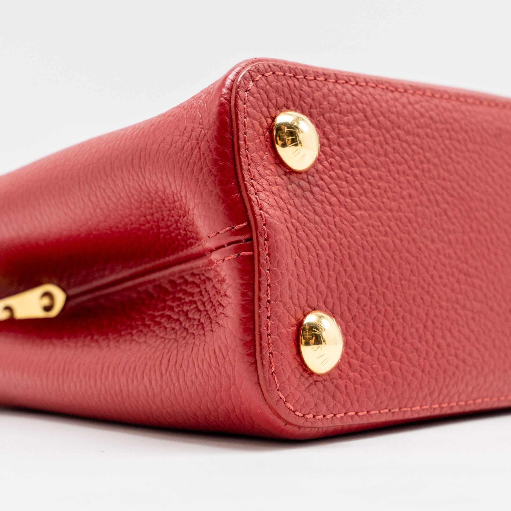 LOUIS VUITTON CAPUCINE BB WITH PYTHON HANDLE TAURILLON RED GHW