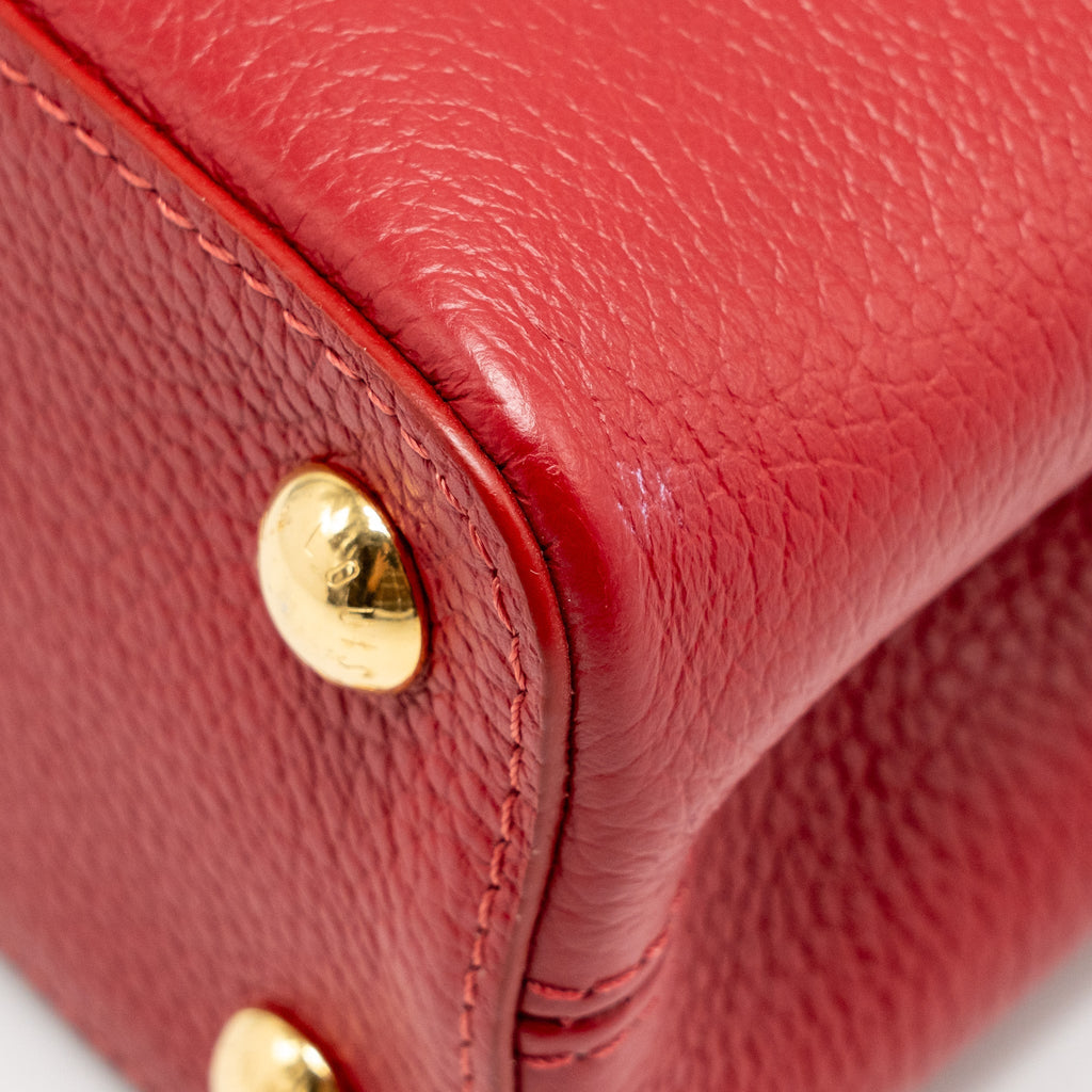 LOUIS VUITTON CAPUCINE BB WITH PYTHON HANDLE TAURILLON RED GHW