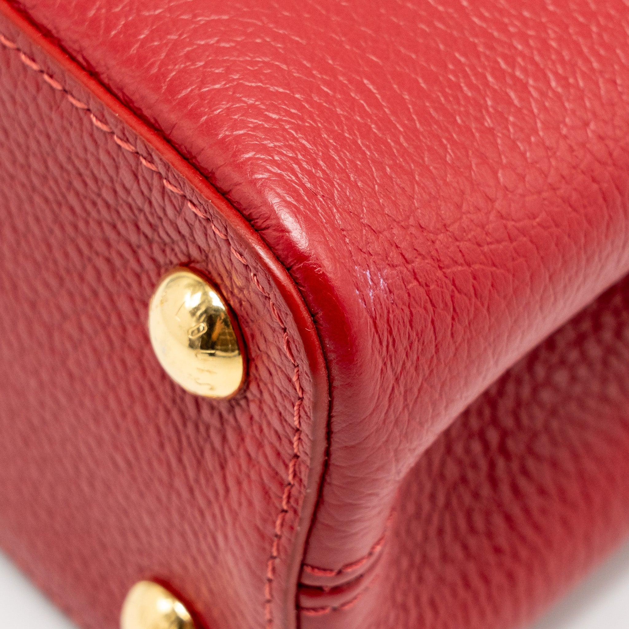 LOUIS VUITTON CAPUCINE BB WITH PYTHON HANDLE TAURILLON RED GHW