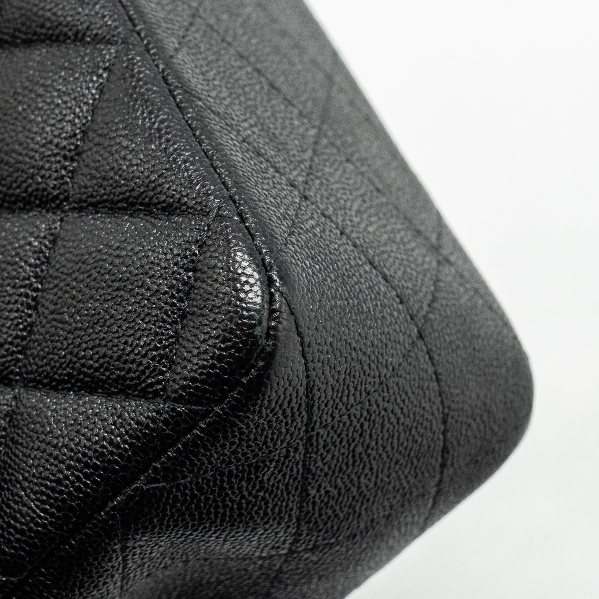 CHANEL TOP HANDLE MINI RECTANGULAR FLAP BAG CAVIAR BLACK GHW