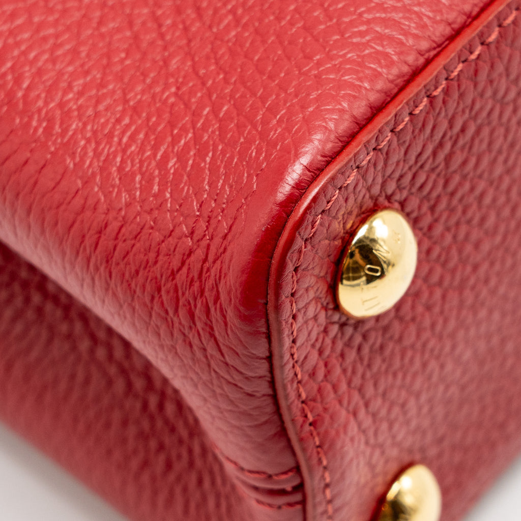 LOUIS VUITTON CAPUCINE BB WITH PYTHON HANDLE TAURILLON RED GHW