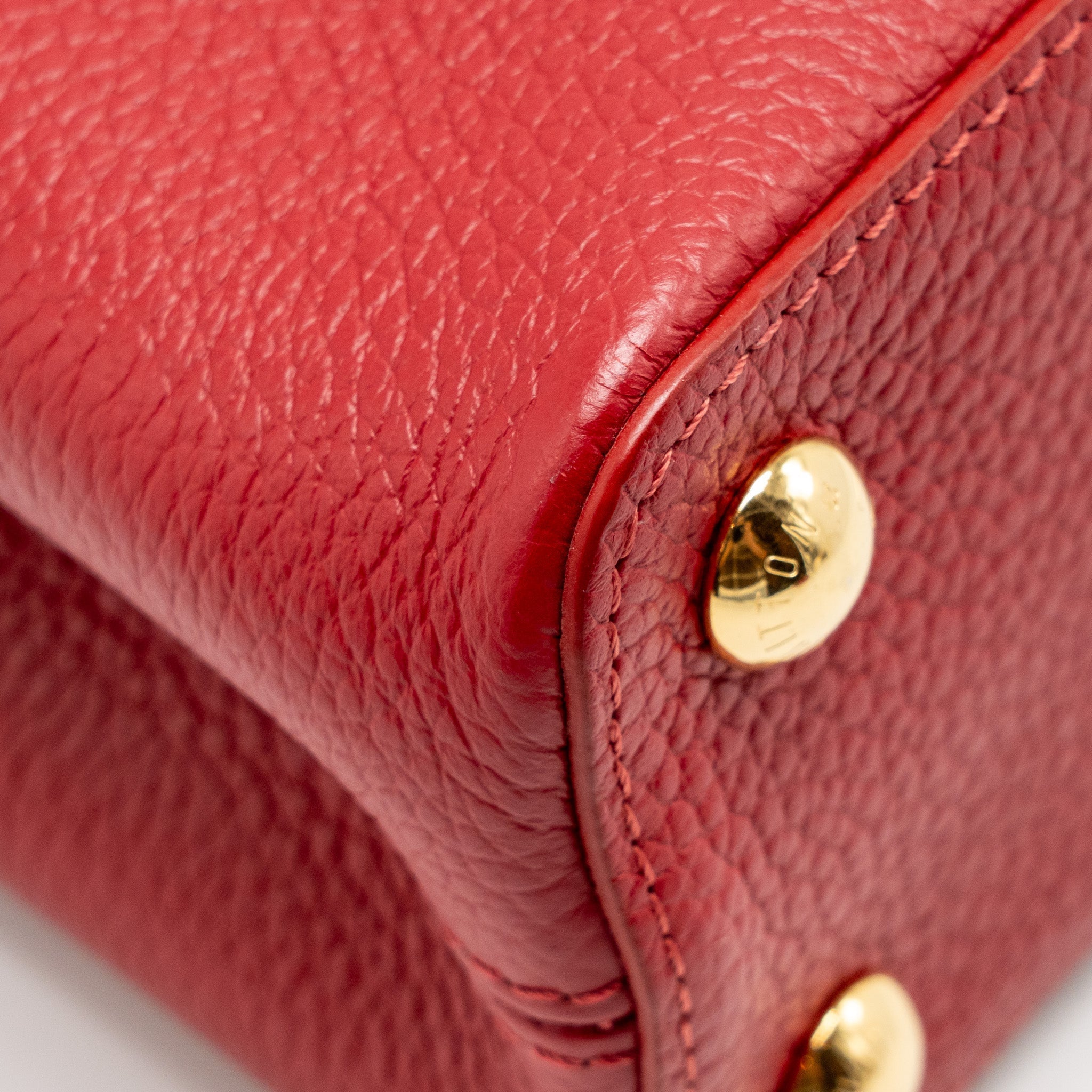 LOUIS VUITTON CAPUCINE BB WITH PYTHON HANDLE TAURILLON RED GHW