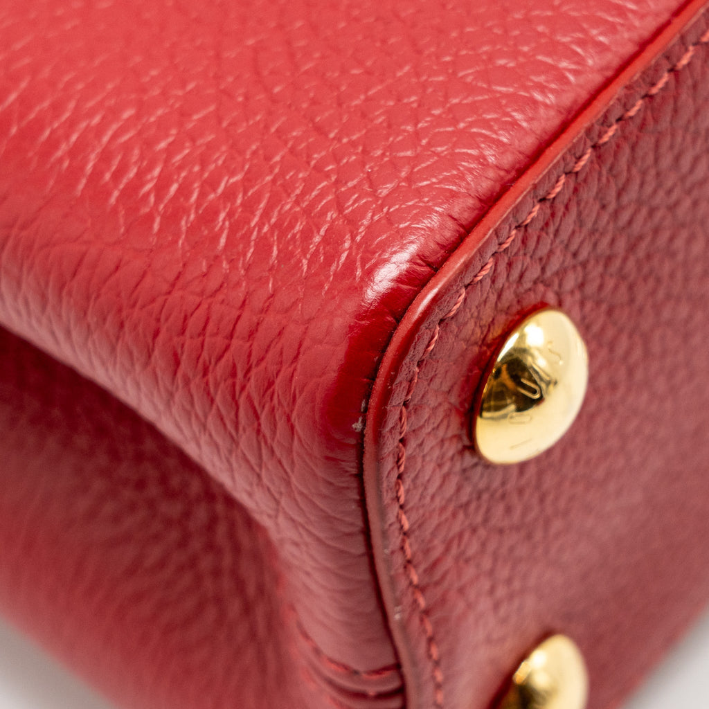 LOUIS VUITTON CAPUCINE BB WITH PYTHON HANDLE TAURILLON RED GHW
