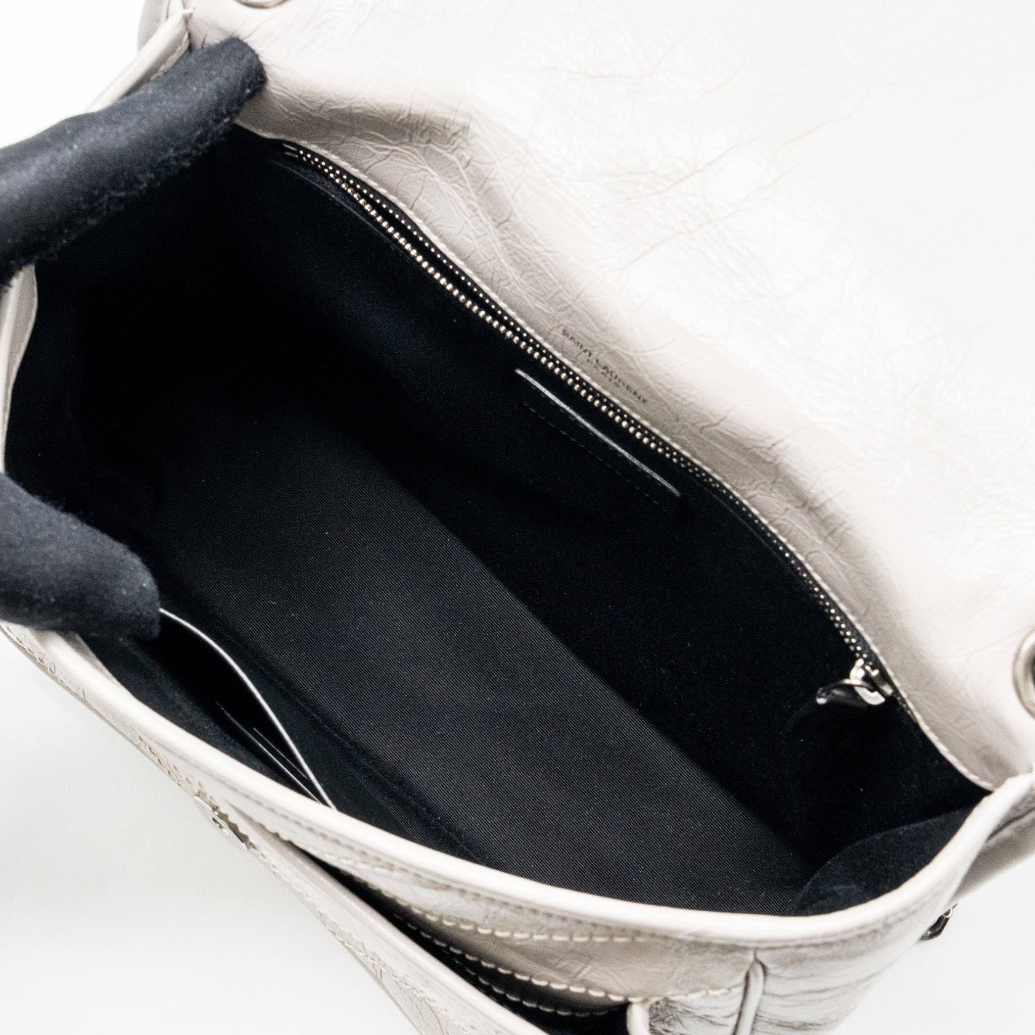 SAINT LAURENT MEDIUM NIKI BAG CALFSKIN GREY RUTHENIUM HARDWARE