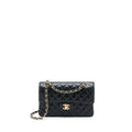 CHANEL SMALL CLASSIC DOUBLE FLAP BAG CAVIAR BLACK GHW (MICROCHIP)
