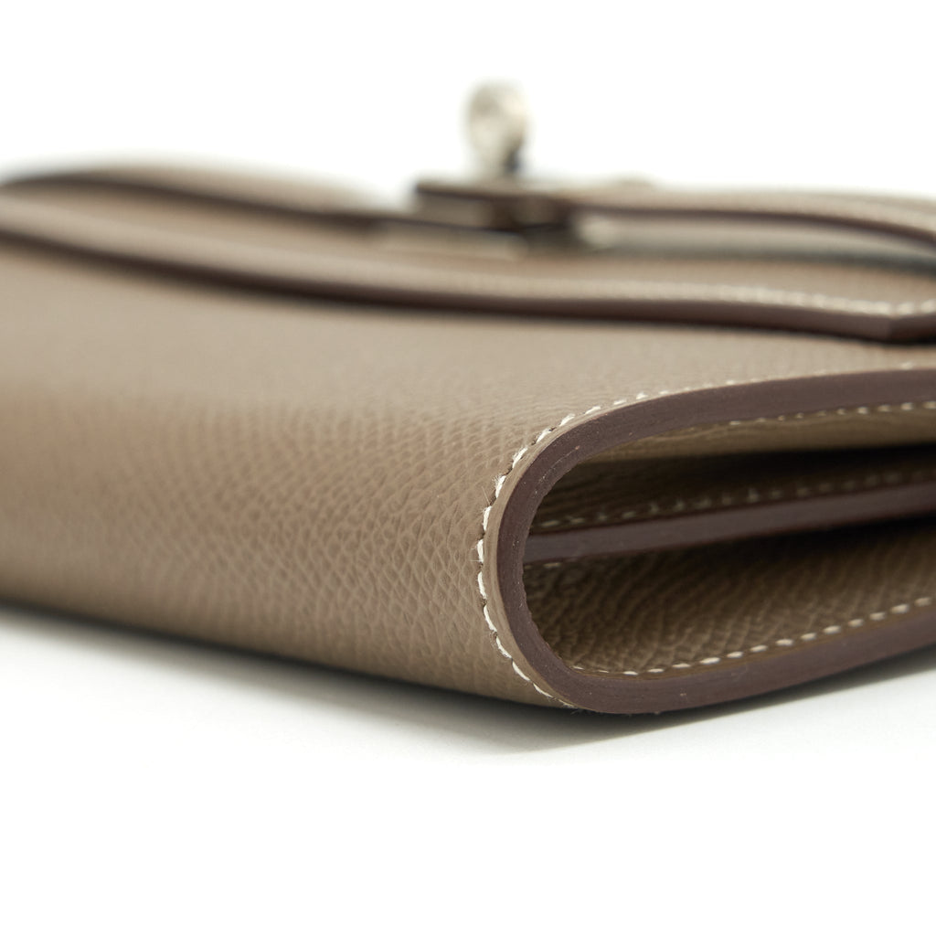 Hermes Classic Kelly Long Wallet Epsom Etoupe SHW