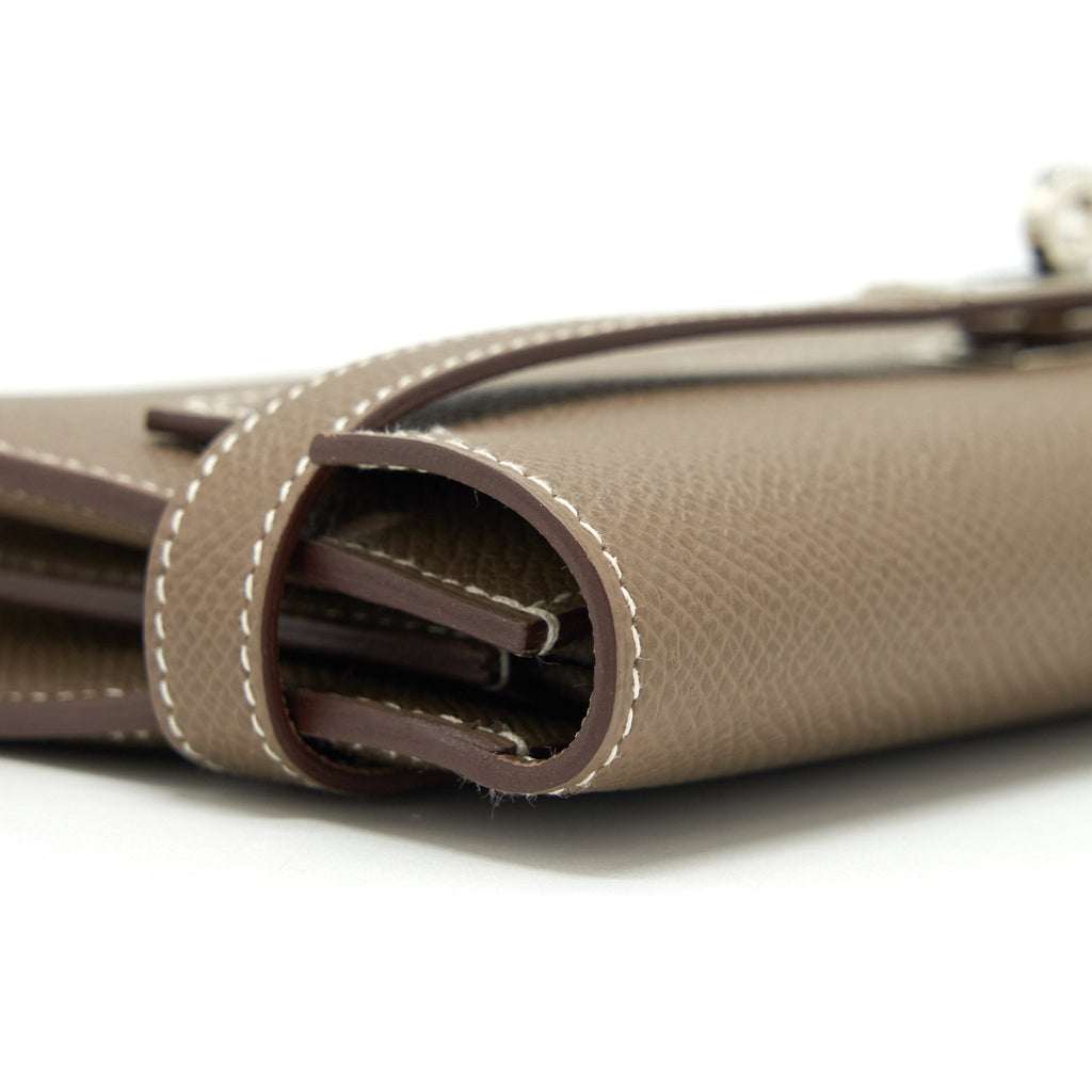 Hermes Classic Kelly Long Wallet Epsom Etoupe SHW
