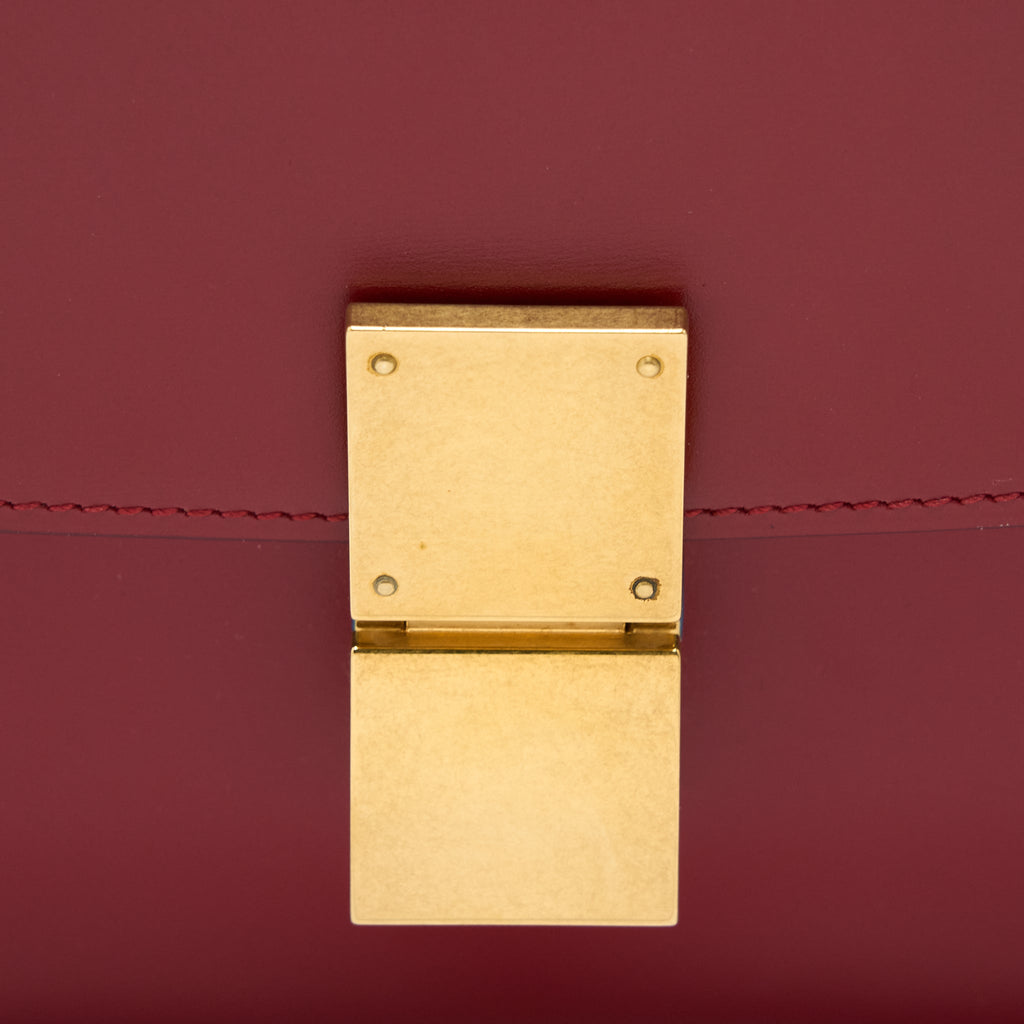 CELINE MEDIUM CLASSIC BOX BAG CALFSKIN RED GHW