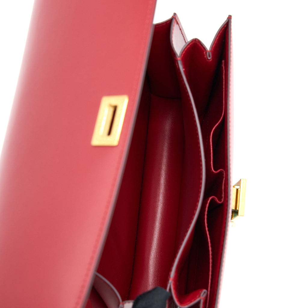 CELINE MEDIUM CLASSIC BOX BAG CALFSKIN RED GHW