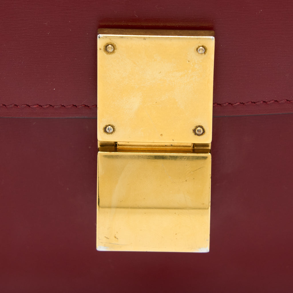 CELINE MEDIUM CLASSIC BOX BAG CALFSKIN RED GHW