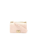 CHANEL MEDIUM BOY BAG CHEVRON CAVIAR LIGHT PINK LGHW