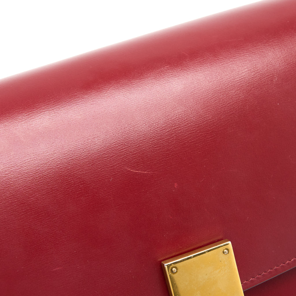 CELINE MEDIUM CLASSIC BOX BAG CALFSKIN RED GHW