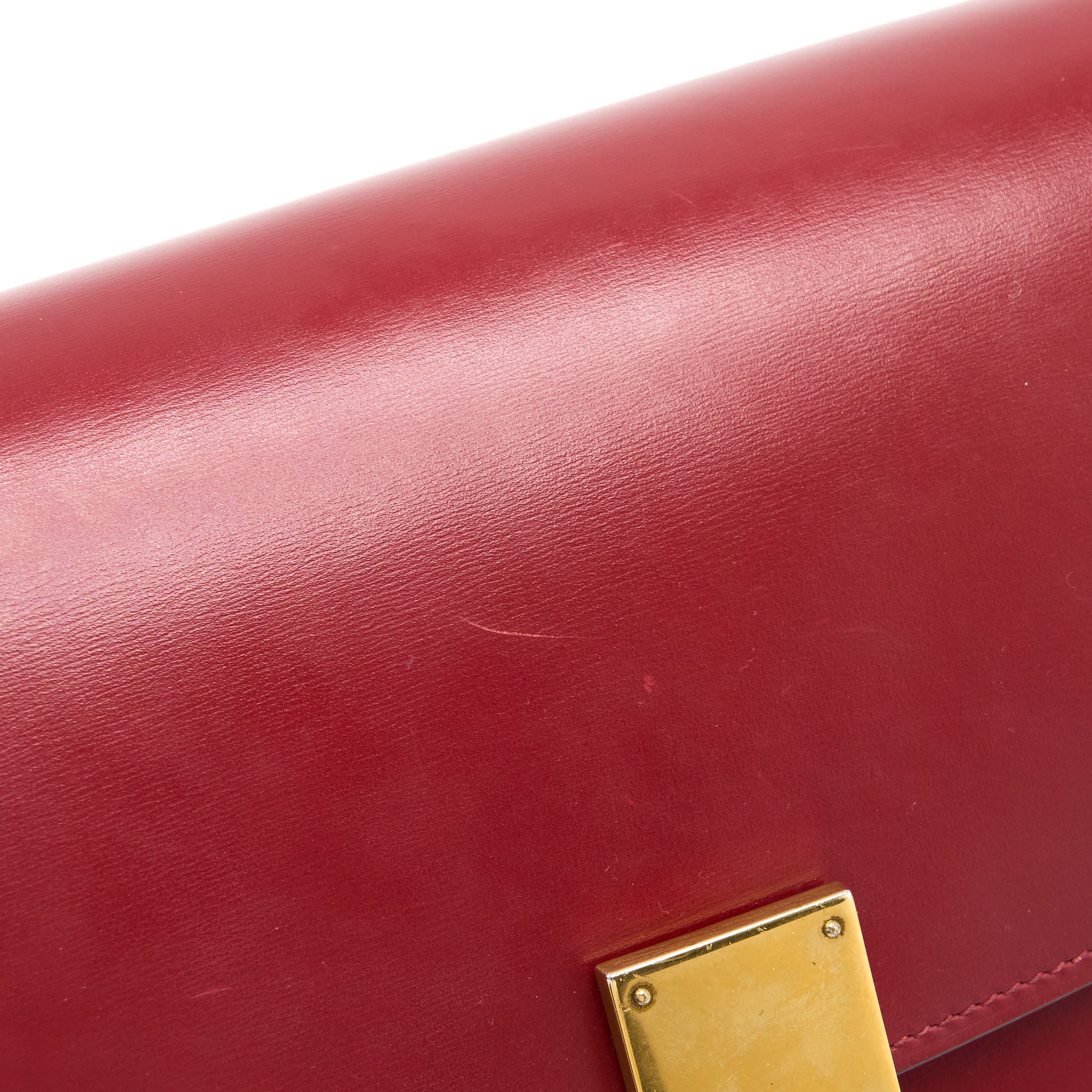 CELINE MEDIUM CLASSIC BOX BAG CALFSKIN RED GHW