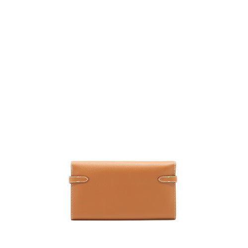 HERMES KELLY LONG WALLET GOLD GHW