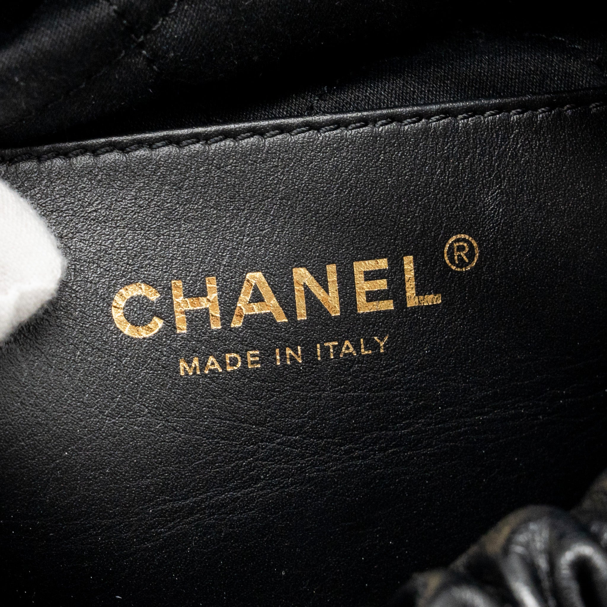 CHANEL 23S MINI 22 BAG WITH PEARL SHINY CALFSKIN GHW (MICROCHIP)