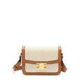 CELINE MEDIUM TRIOMPHE BAG IN TEXTILE NATURAL CALFSKIN GHW