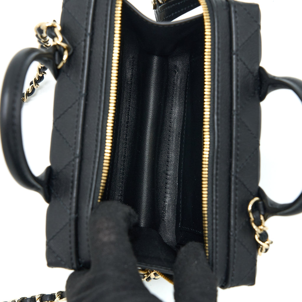 CHANEL 22B SMALL VANITY CASE CALFSKIN BLACK GHW (MICROCHIP)