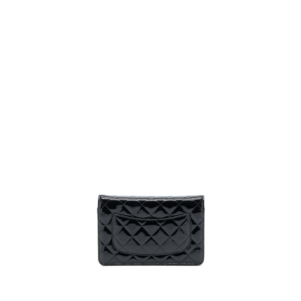 CHANEL CLASSIC WALLET ON CHAIN PATENT BLACK SHW
