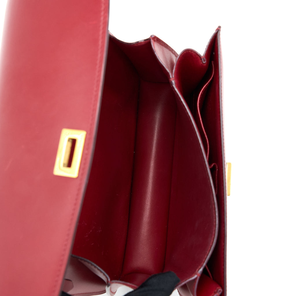 CELINE MEDIUM CLASSIC BOX BAG CALFSKIN RED GHW