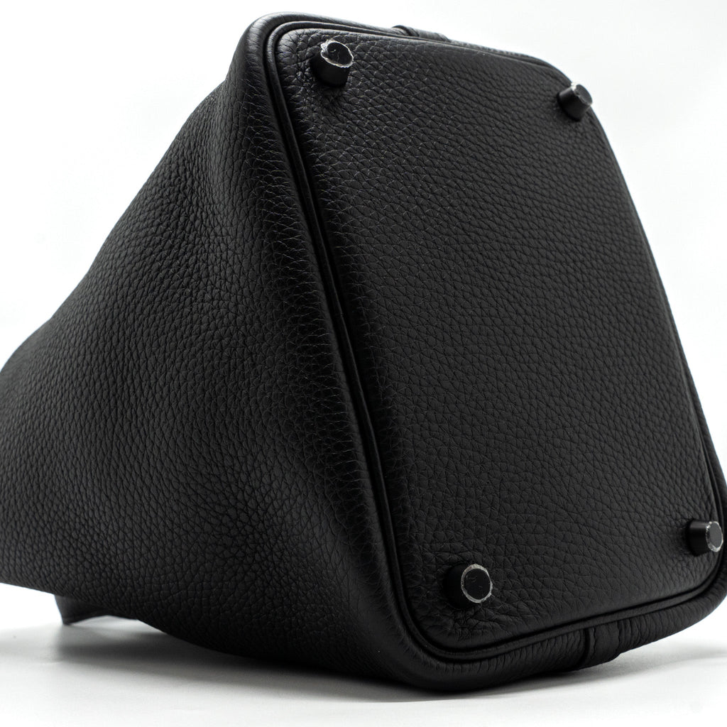 HERMES PICOTIN 18 CLEMENCE BLACK WITH BLACK HARDWARE