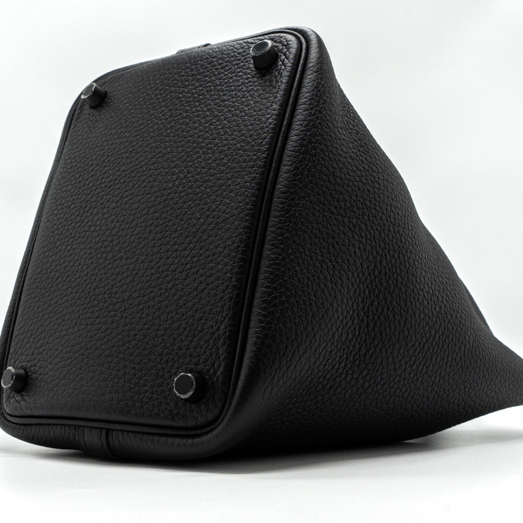 HERMES PICOTIN 18 CLEMENCE BLACK WITH BLACK HARDWARE
