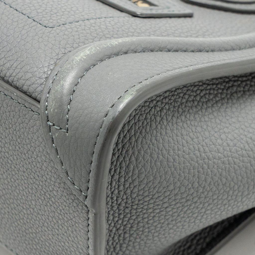 Celine Nano Luggage Bag Calfskin Grey GHW