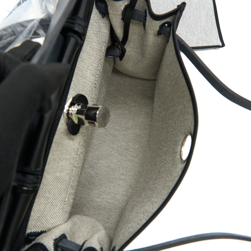 HERMES HERBAG 31 WITH BERLINE CANVAS AND HUNTER IN BLACK