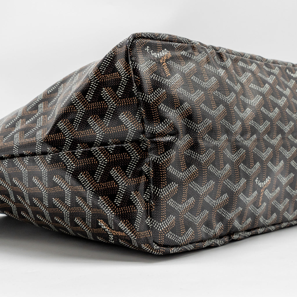GOYARD SAINT LOUIS PM TOTE BAG GOYARDLINE CANVAS BLACK SHW