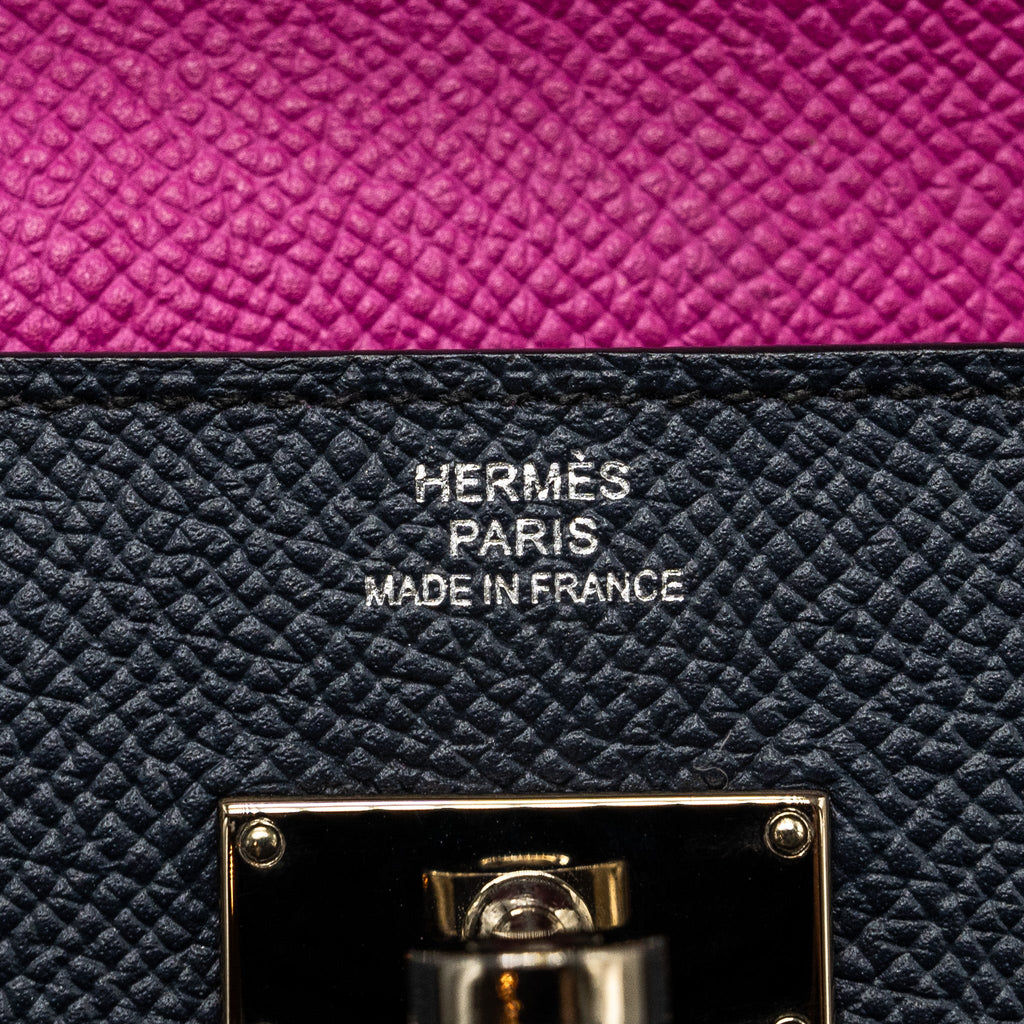 Hermes Kelly Long Wallet Epsom Blue Nuit/ Purple SHW