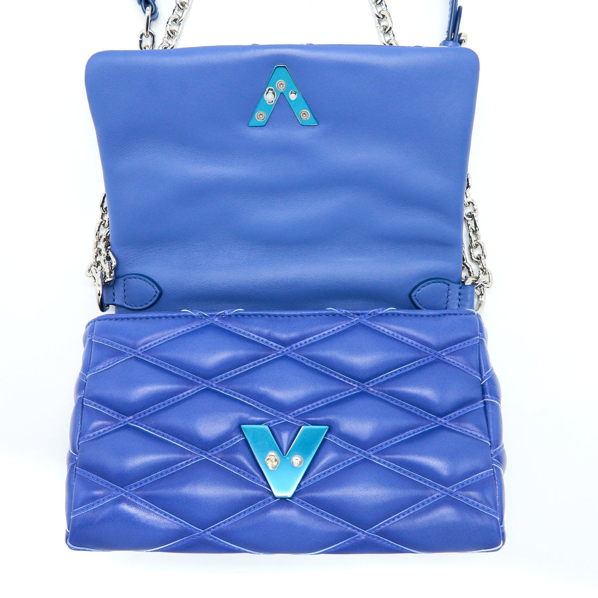 LOUIS VUITTON GO-14 MALLETAGE PM LAMBSKIN BLUE SHW