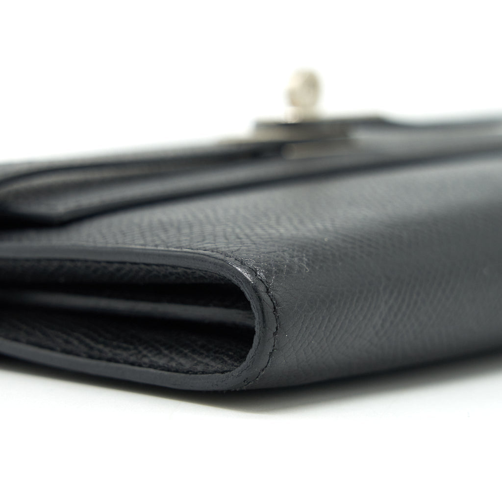 Hermes Kelly Long Wallet Epsom Black SHW
