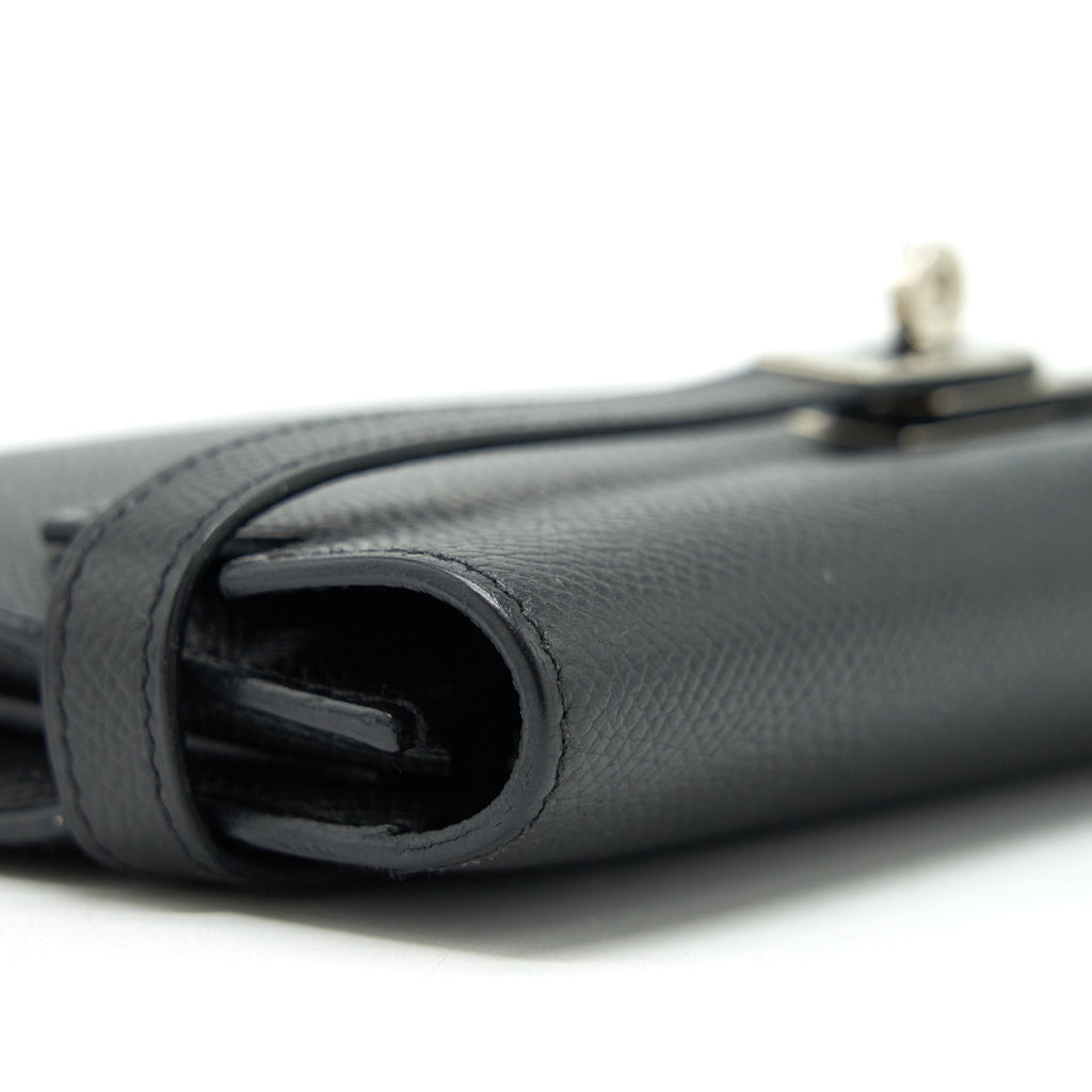 Hermes Kelly Long Wallet Epsom Black SHW