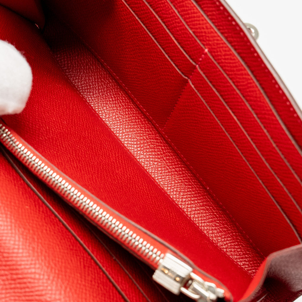 HERMES KELLY LONG WALLET EPSOM RED SHW