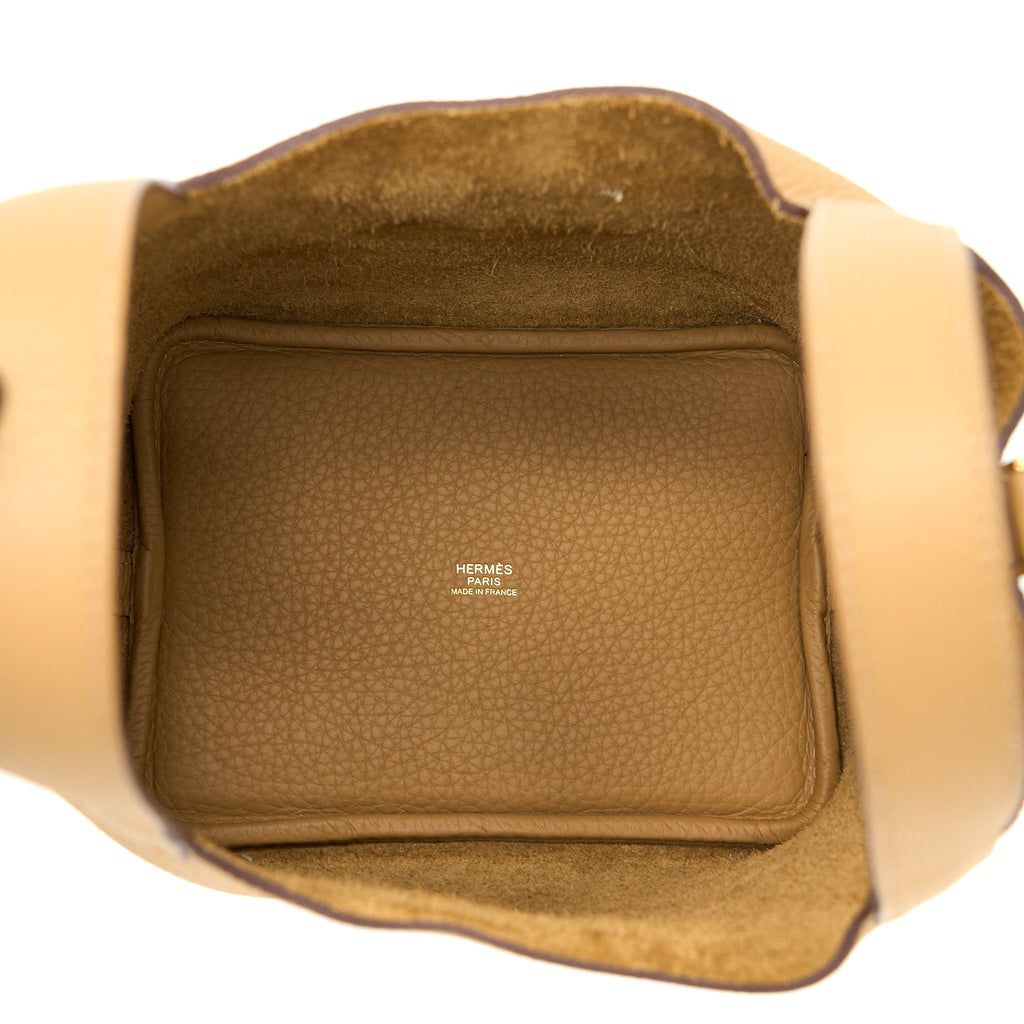 HERMES PICOTIN 18 LOCK BAG CLEMENCE BISCUIT GHW