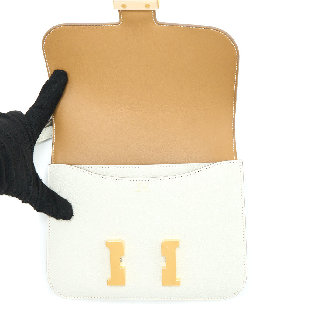 Hermes Mini Constance Chèvre Mysore Mushroom/Biscuit GHW (New Version)