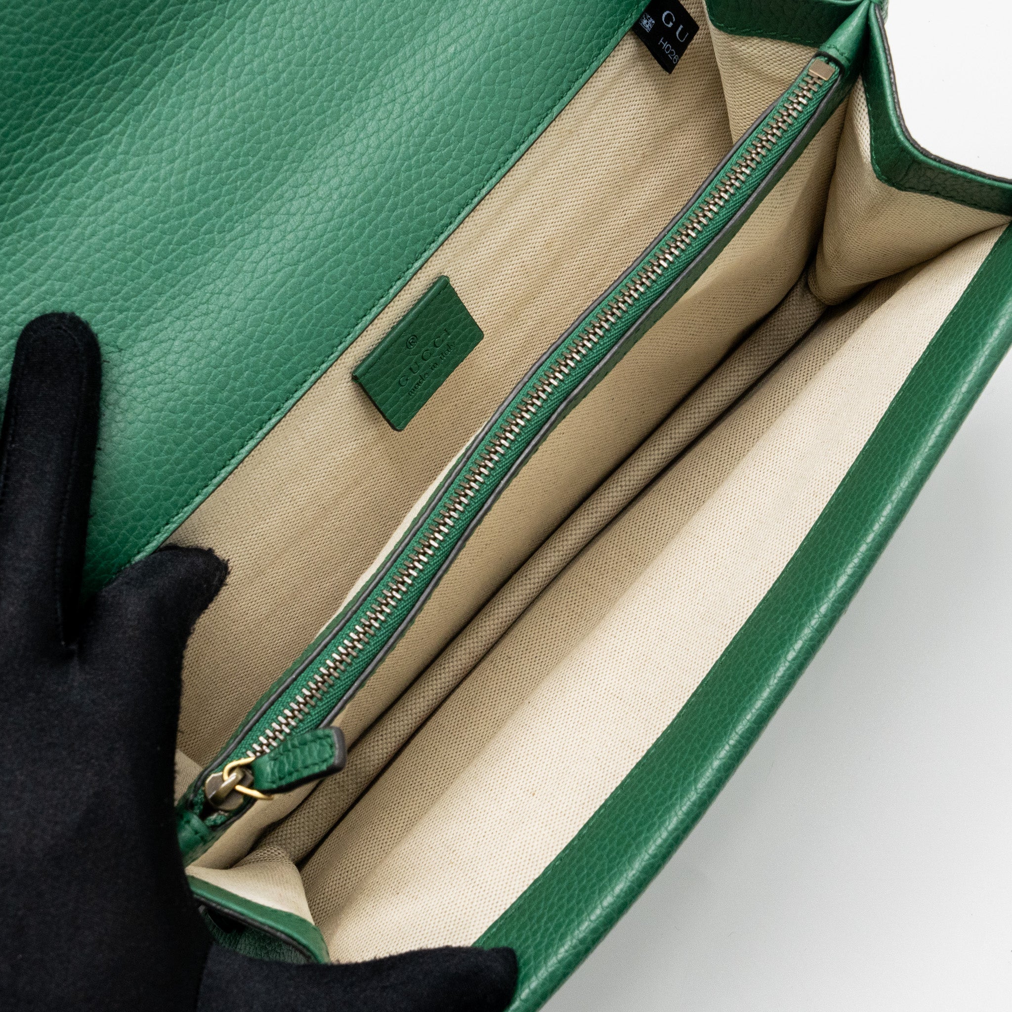 GUCCI DIONYSUS SHOULDER BAG CALFSKIN GREEN GHW