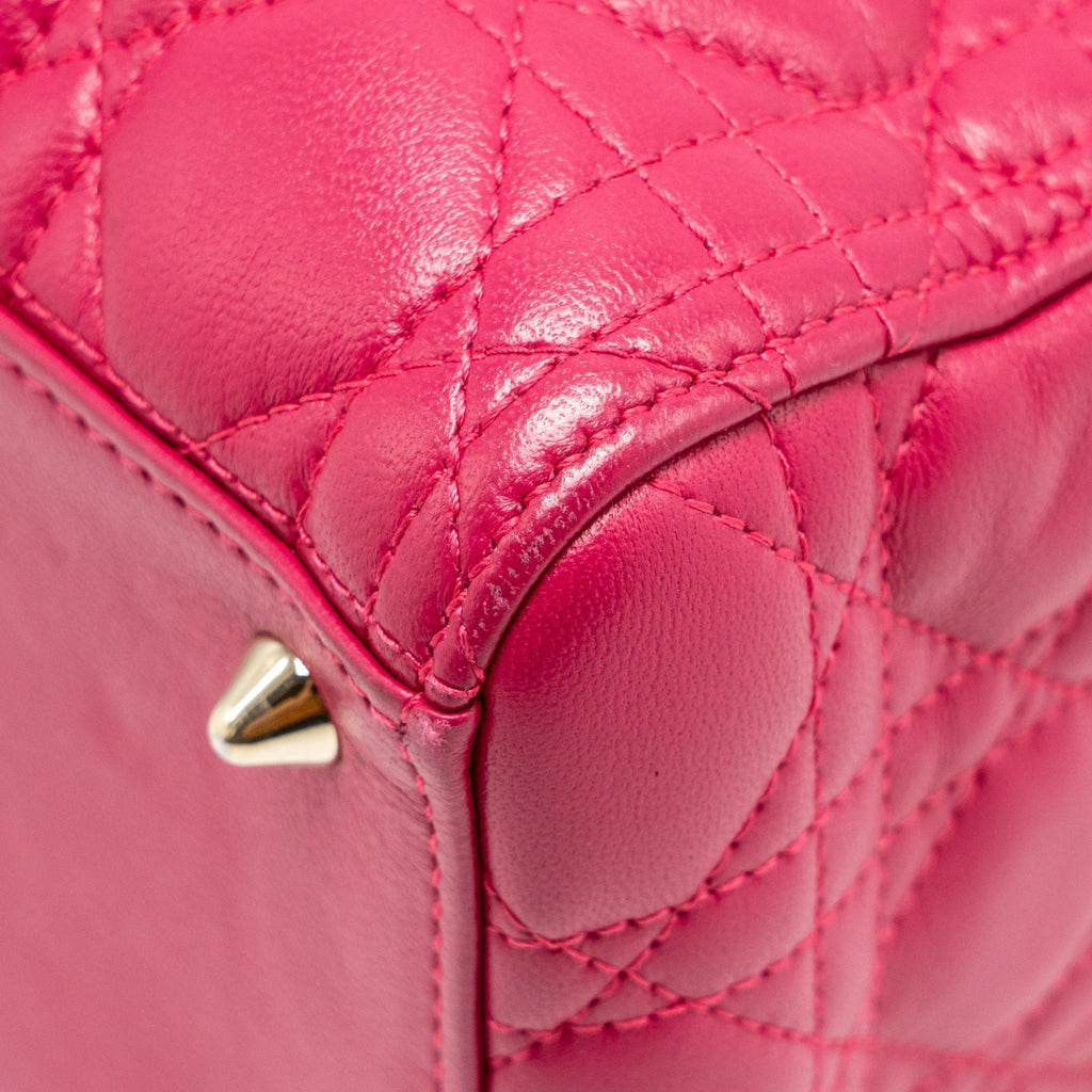 DIOR MEDIUM LADY DIOR LAMBSKIN PINK GHW