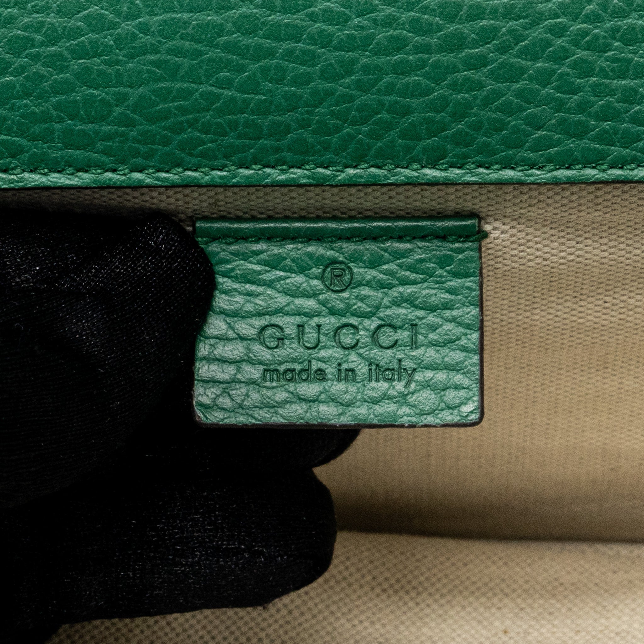 GUCCI DIONYSUS SHOULDER BAG CALFSKIN GREEN GHW