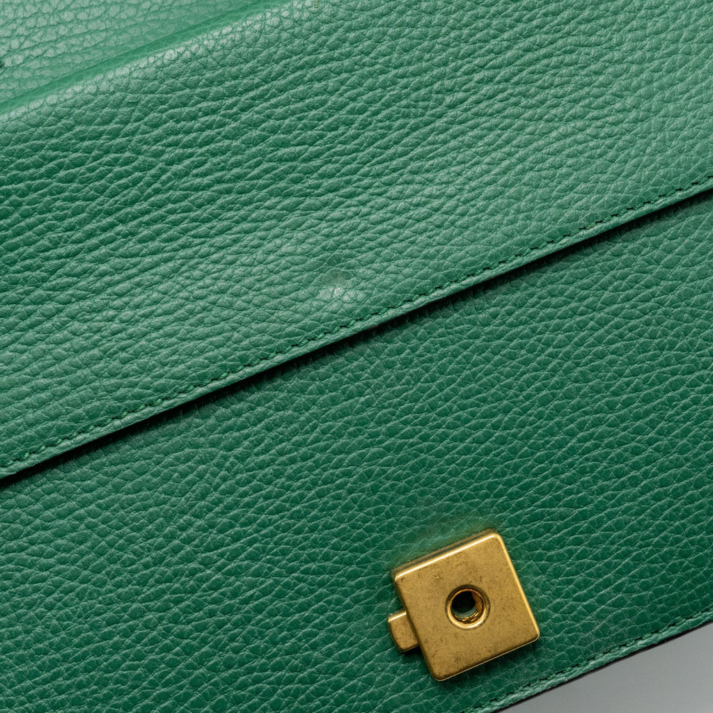 GUCCI DIONYSUS SHOULDER BAG CALFSKIN GREEN GHW